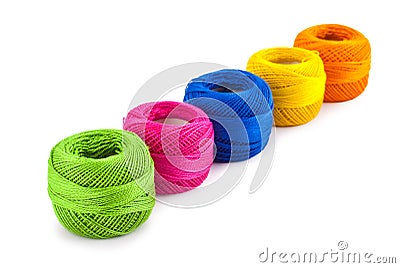 Colorful thread balls Stock Photo