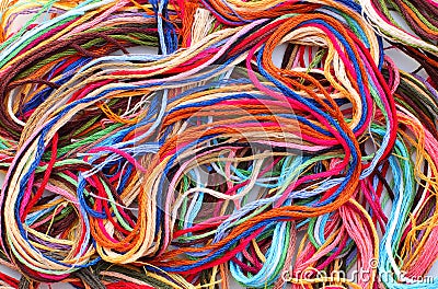 Colorful Thread Floss Stock Photo