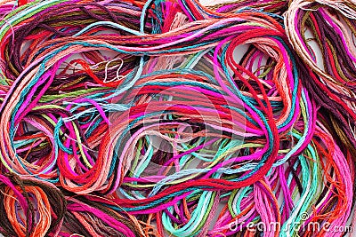 Colorful Thread Floss Stock Photo