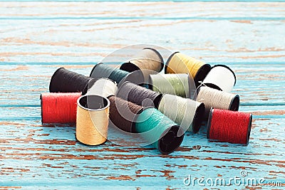 Colorful thread needlework embroidery tailor craft repair Stock Photo