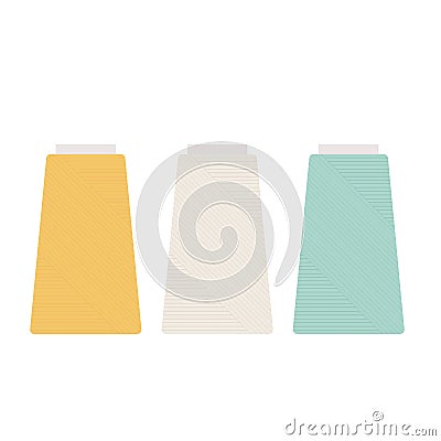 Colorful thread rolls icon illustration Vector Illustration