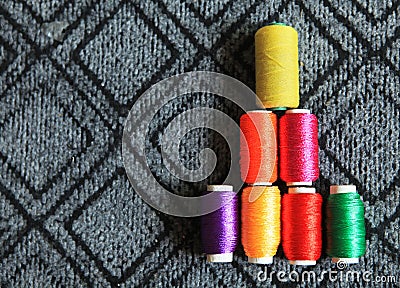 Colorful thread scroll Stock Photo