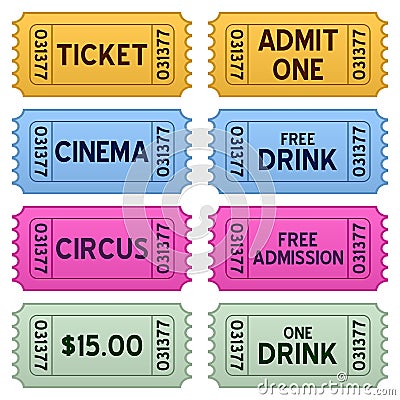 Colorful Tickets Collection Vector Illustration