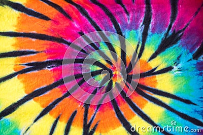 Colorful Tie Dye Spiral Pattern Design Stock Photo