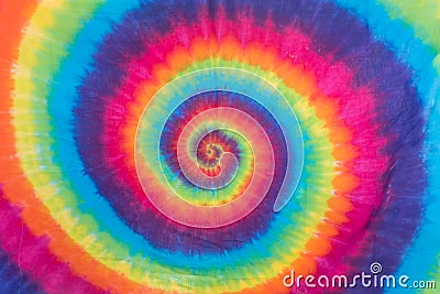 Colorful Tie Dye Spiral Pattern Design Stock Photo