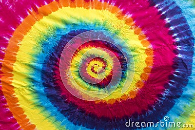 Colorful Tie Dye Spiral Pattern Design Stock Photo