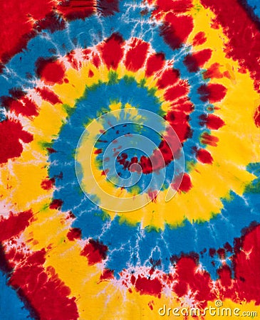 Colorful Tie Dye Swirl Spiral Design Pattern Stock Photo