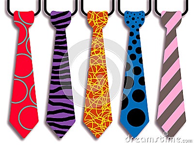 Colorful tie selection Stock Photo