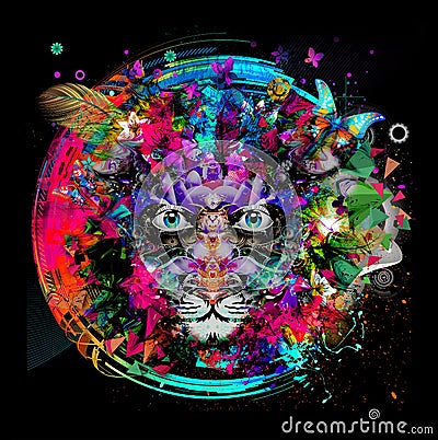 Colorful tiger Stock Photo