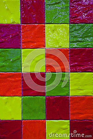 Colorful tiles seamless pattern with squares Stock Photo