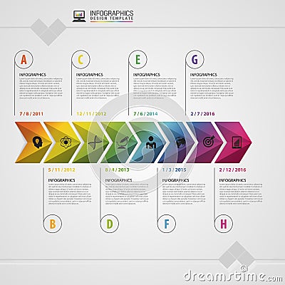 Colorful Timeline. Infographic design template. Modern concept. Vector illustration Vector Illustration