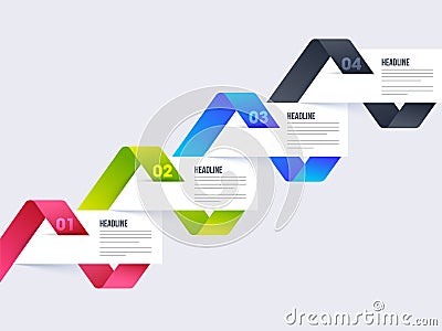 Colorful Timeline Infographics layout with four steps. Stock Photo