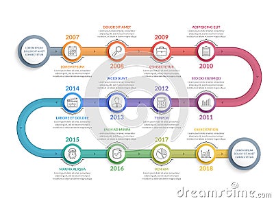 Timeline Infographics Vector Illustration