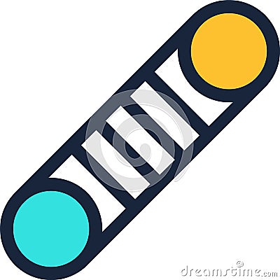 Colorful toggle switch button featuring distinct on and off positions, designed with a modern flat style. Isolated on a Vector Illustration