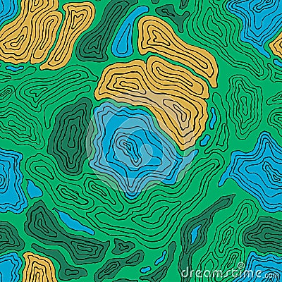 Colorful topographic contour map seamless Vector Illustration