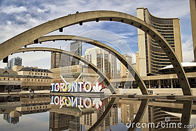 Colorful Toronto sign in Toronto, Canada Editorial Stock Photo