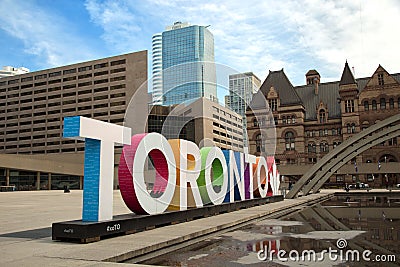 Colorful Toronto sign in Toronto, Canada Editorial Stock Photo