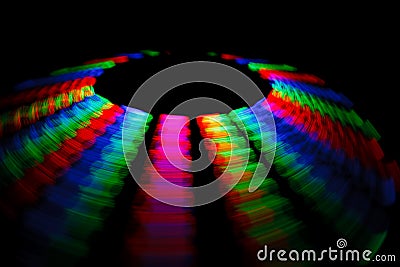 Colorful trace rotating LED in form of a disc Stock Photo