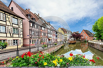 Colorful traditional french houses in Petite Venise, Colmar, France Editorial Stock Photo