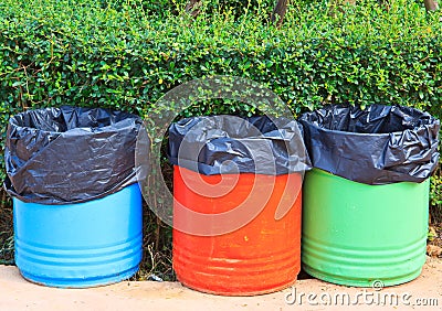 Colorful trashcan Stock Photo