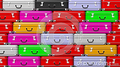 Colorful travel suitcases Stock Photo