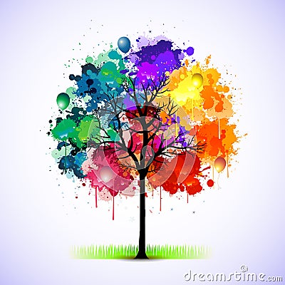 Colorful tree abstract illustration Vector Illustration