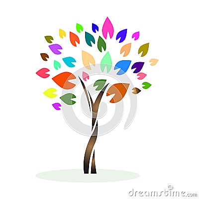 A colorful tree logo icon Stock Photo