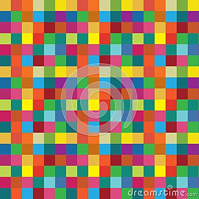 Colorful trendy, funky and modern square vivid multi colors checkered background Vector Illustration