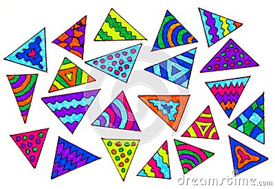 Colorful triangles Stock Photo