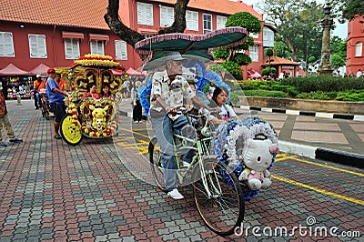 Colorful Trishaw of Melaka Editorial Stock Photo