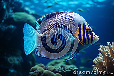 Tropical fish over coral reef Stock Photo