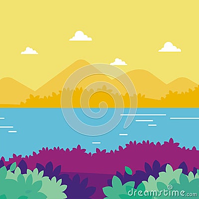 Colorful Tropical landscape. Beautiful environmental banner background Stock Photo