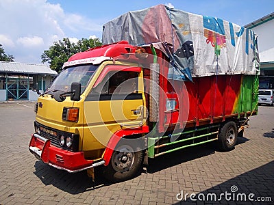 Colorful truck with full load Editorial Stock Photo