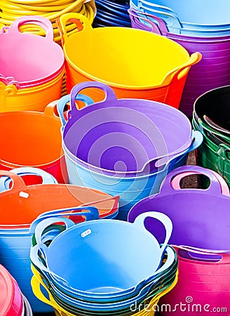 Colorful tubs Stock Photo