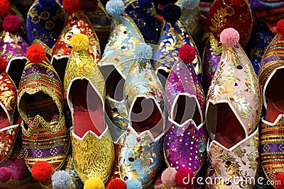 Colorful Turkish Slippers Stock Photo