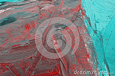 Colorful turquoise abstract painted canvas texture. Color art. Stock Photo