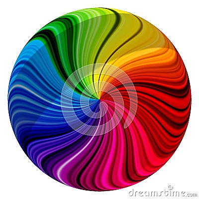 Colorful Twisted Swirl Abstract Sphere Stock Photo