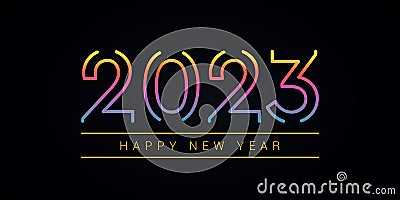 2023 colorful typography happy new year holiday background Vector Illustration