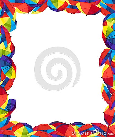 Colorful Umbrella Border Stock Photo