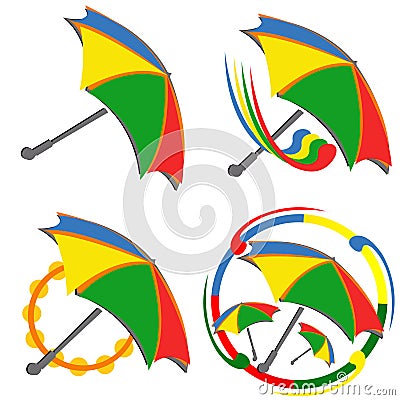 Colorful umbrella illustrations Stock Photo