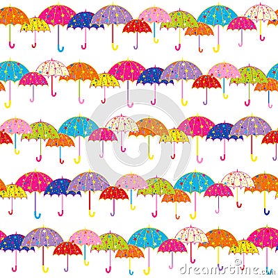 Colorful Umbrella Seamless Pattern Vector Illustration