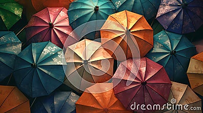 Colorful Umbrellas Background, Image Ai Generated Stock Photo
