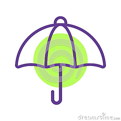 Colorful Umbrellas outline vector icon illustration Vector Illustration