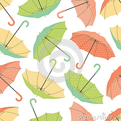 Colorful umbrellas seamless pattern Vector Illustration