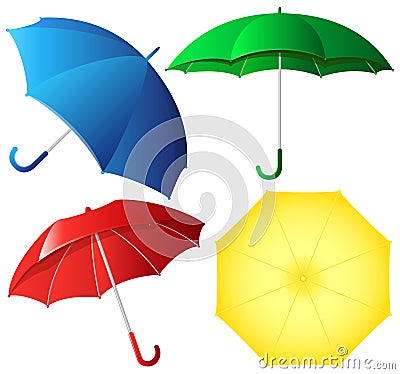 Colorful umbrellas set Vector Illustration