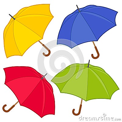 Colorful umbrellas set. Vector illustration Vector Illustration