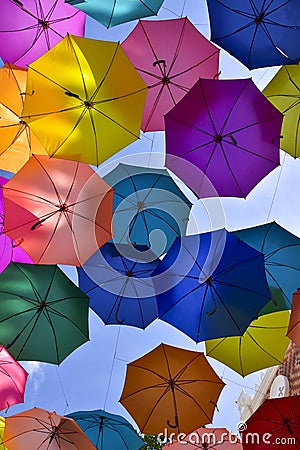 Colorful umbrellas Stock Photo