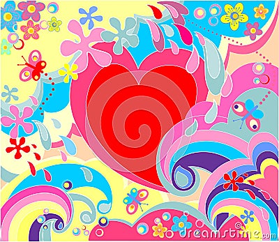 Colorful valentine poster Vector Illustration