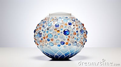 Colorful Vase With Blue And Orange Bling - Inspired By Petrina Hicks Stock Photo