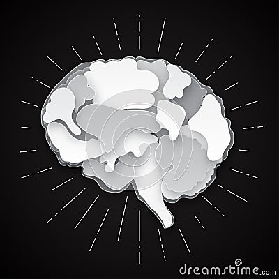 Colorful vector brain illustration, layered cut out Vector Illustration